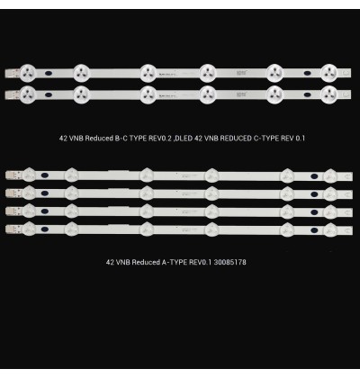 42 VNB Reduced A-TYPE REV0.1, 42 VNB Reduced B-C TYPE REV0.2, 30085178, 30085179, 17DB42A,17DB42B , 311213R1, Vestel, VES420UNDL-2D-N03, BACKLIGHT LED ÇUBUK-A-B-C 