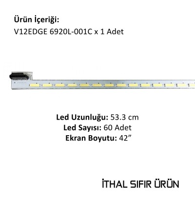 42 INCH V12 EDGE 6920L-001C REV1.1 1, LC420EUN, SEM1, 420B9W37BB4XX, 7P1C, 53.3 CM, 60 LEDLİ, SIFIR, İTHAL ÜRÜN